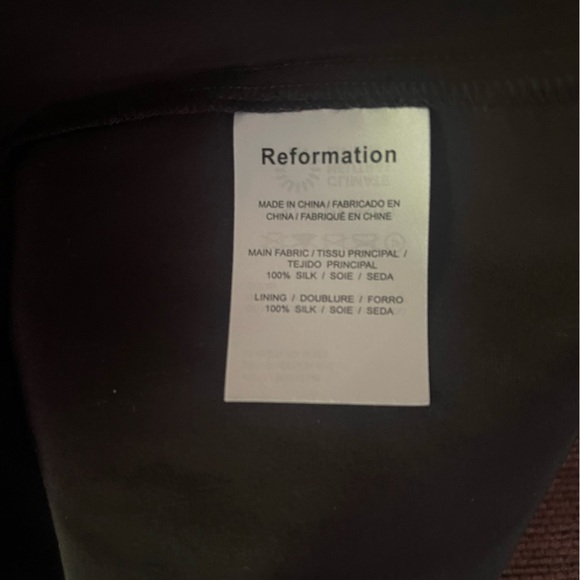 NWOT Reformation Lanelle 100% silk black mini dress size 8 - Picture 5 of 5